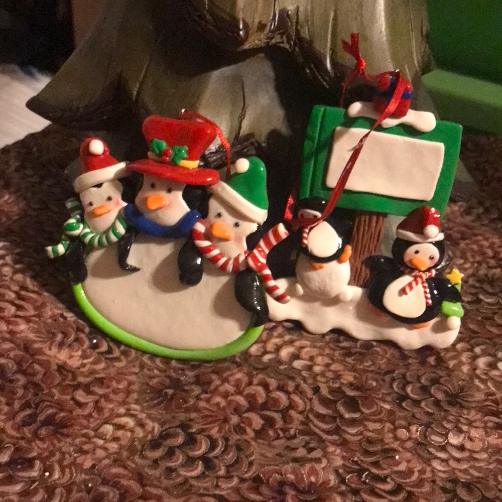 Set of 2 Penguin Ornaments